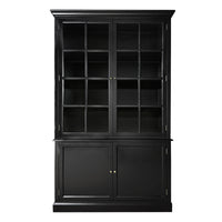 Hamptons Coastal Hutch Glass Display Cabinet Bookcase and Buffet Cupboard