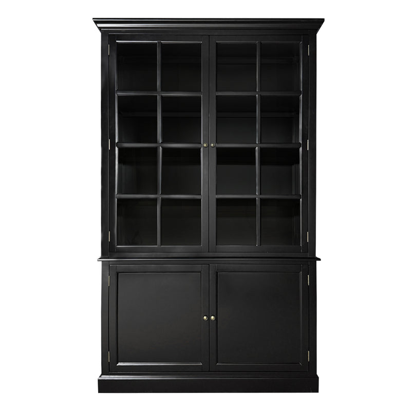 Hamptons Coastal Hutch Glass Display Cabinet Bookcase and Buffet Cupboard