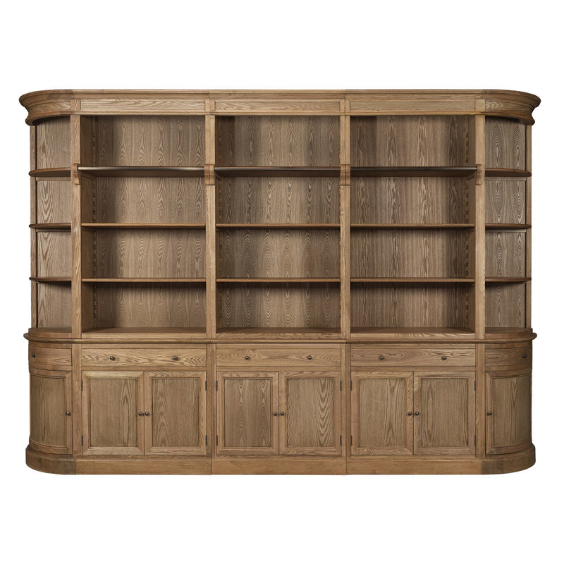 Early Bird Pre-order: Extra $1,000 OFF - French Provincial Natural Buffet and Hutch Bookcase Sideboard Cabinet with Ladder
