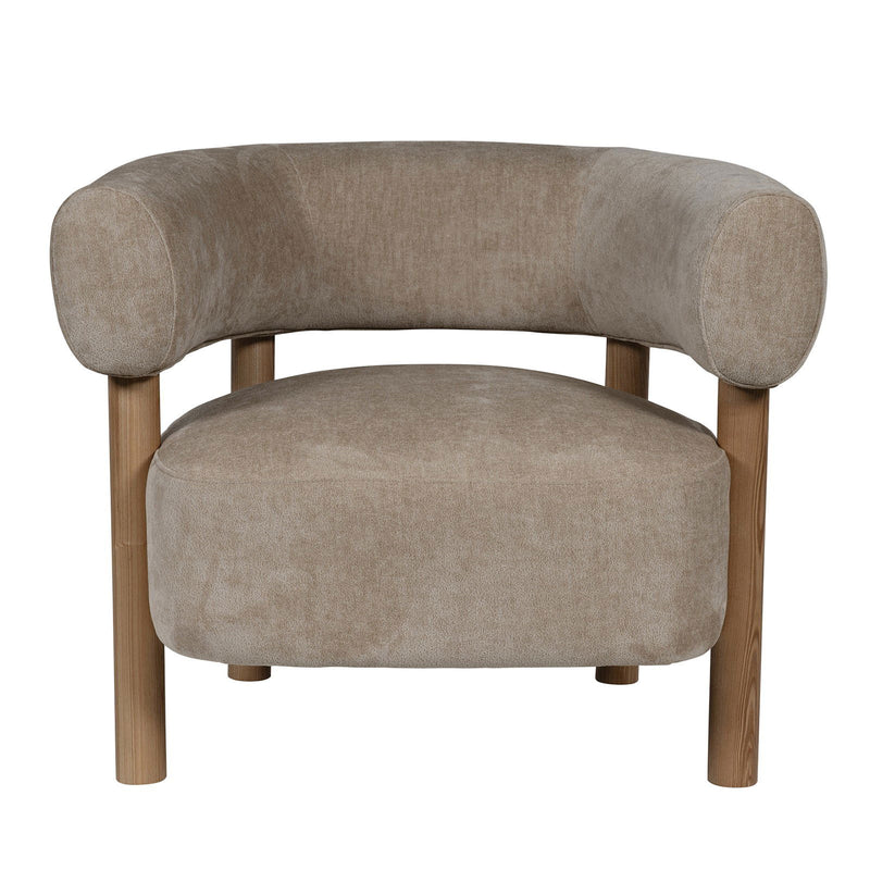 Scandi-Modern Tub Accent Chair with Latte and Butter Cream Colour