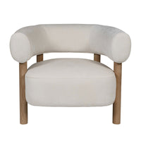 Scandi-Modern Tub Accent Chair with Latte and Butter Cream Colour