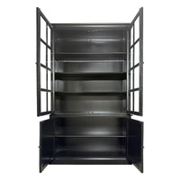 Hamptons Coastal Hutch Glass Display Cabinet Bookcase and Buffet Cupboard