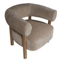 Scandi-Modern Tub Accent Chair with Latte and Butter Cream Colour
