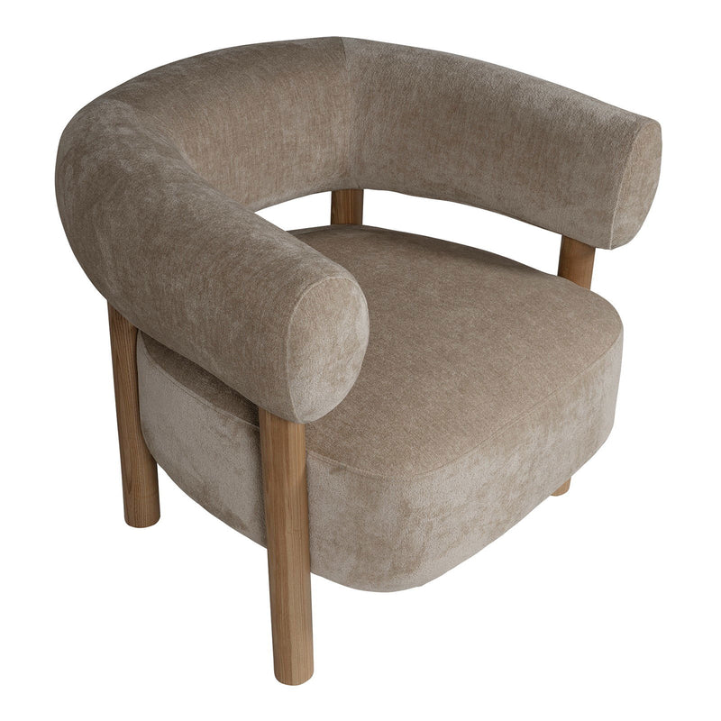 Scandi-Modern Tub Accent Chair with Latte and Butter Cream Colour