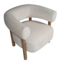 Scandi-Modern Tub Accent Chair with Latte and Butter Cream Colour