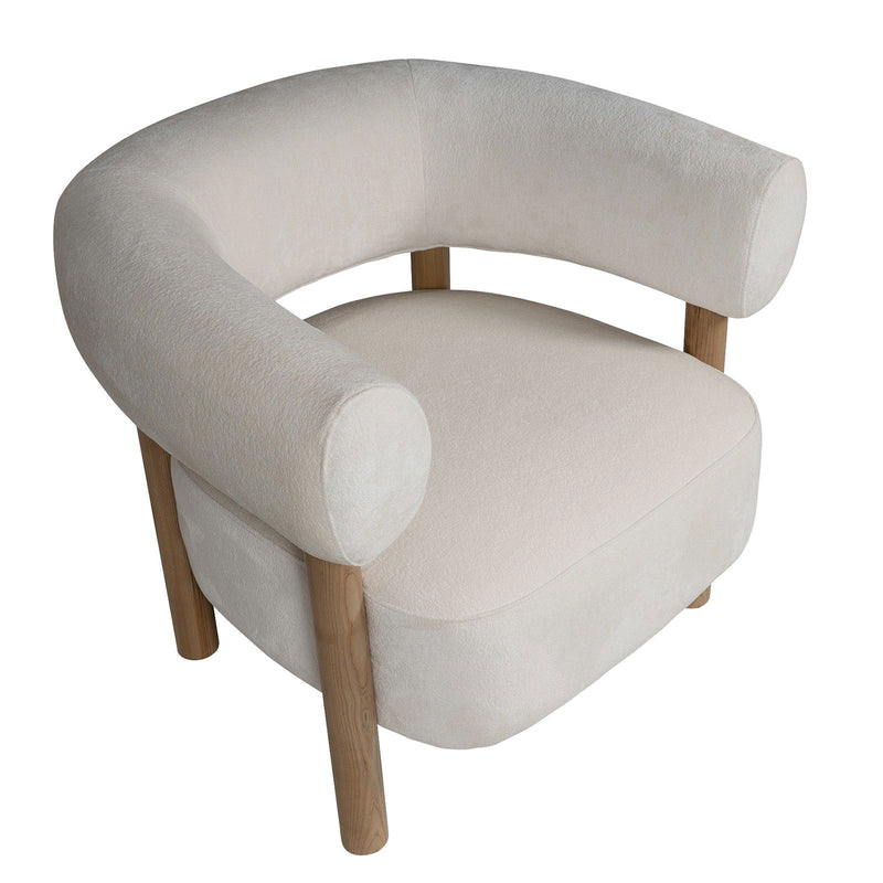 Scandi-Modern Tub Accent Chair with Latte and Butter Cream Colour