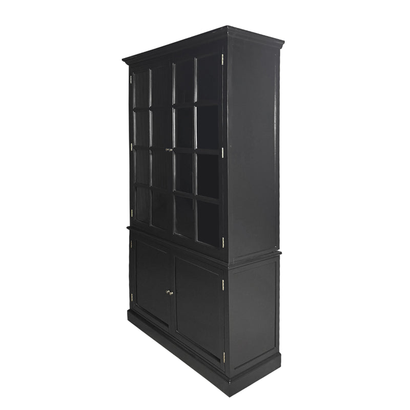 Hamptons Coastal Hutch Glass Display Cabinet Bookcase and Buffet Cupboard