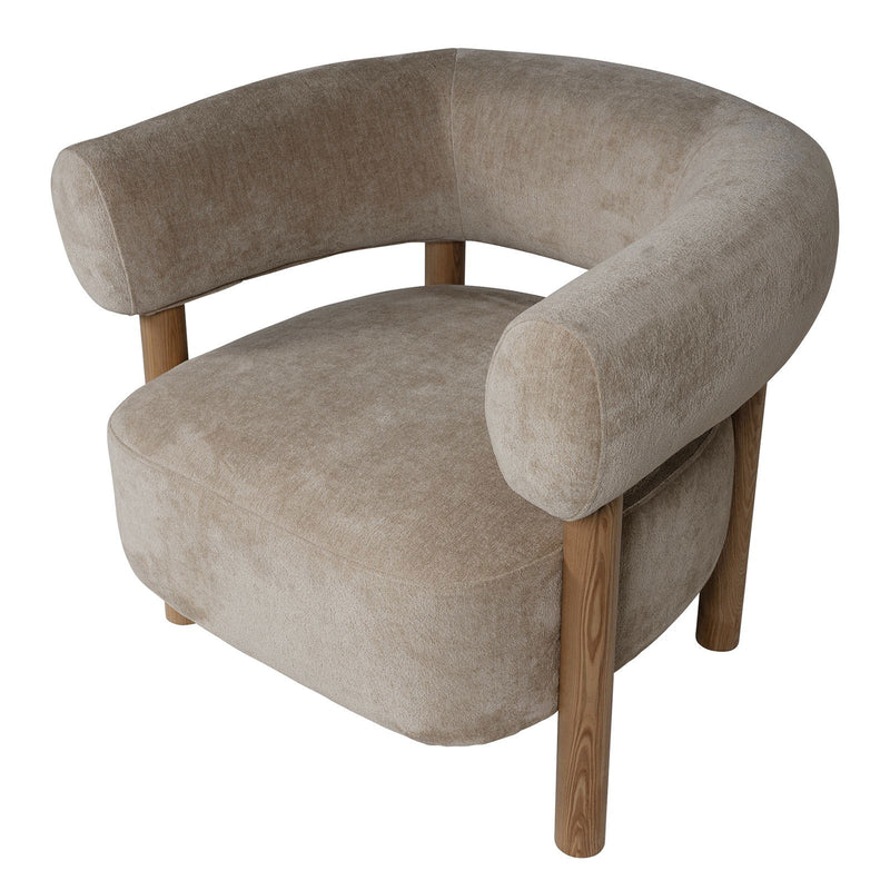 Scandi-Modern Tub Accent Chair with Latte and Butter Cream Colour
