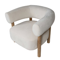 Scandi-Modern Tub Accent Chair with Latte and Butter Cream Colour
