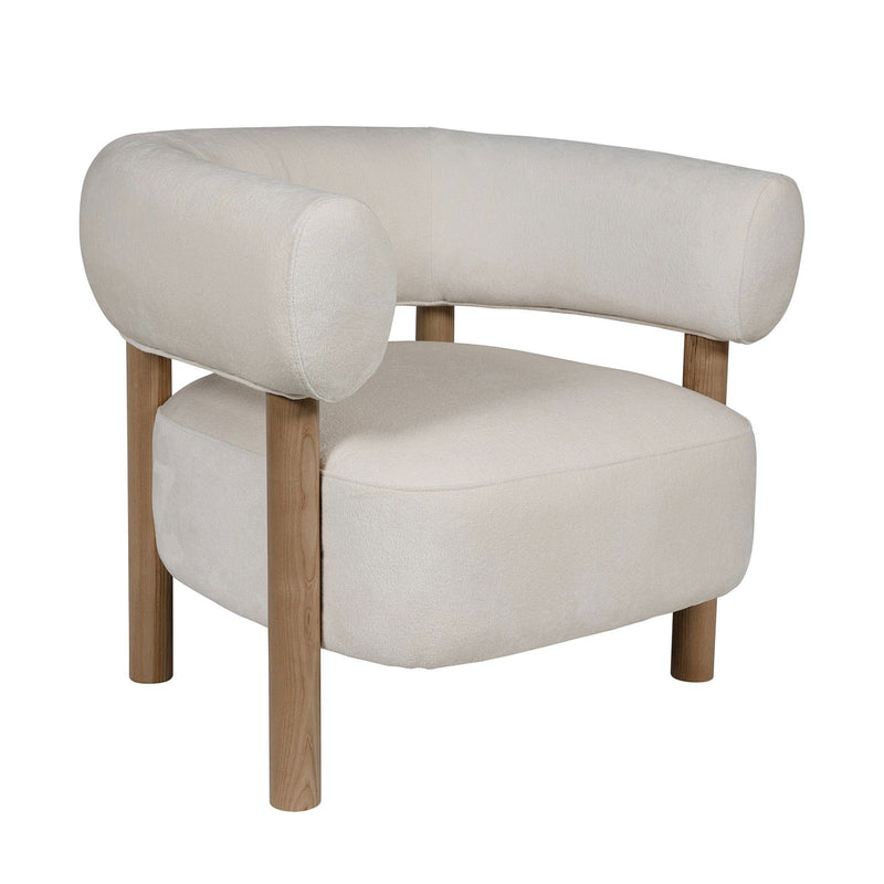 Scandi-Modern Tub Accent Chair with Latte and Butter Cream Colour