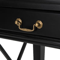 Hamptons Coastal Cross Bedside Table with Pull Out Shelf