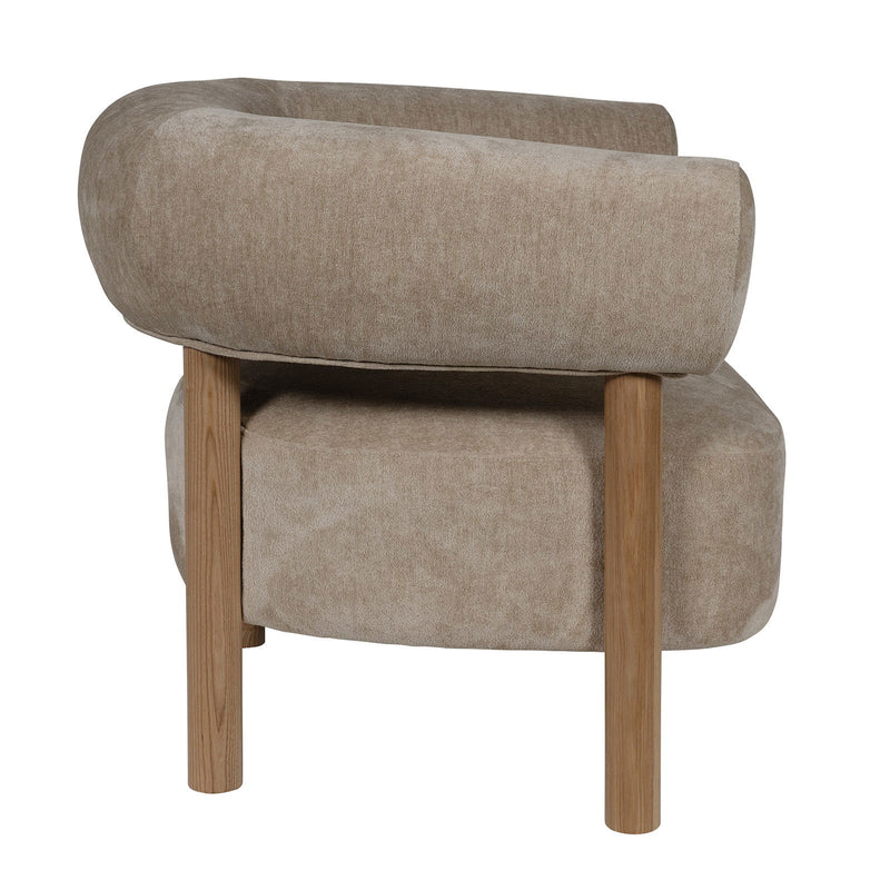 Scandi-Modern Tub Accent Chair with Latte and Butter Cream Colour