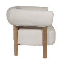Scandi-Modern Tub Accent Chair with Latte and Butter Cream Colour