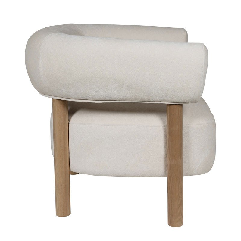 Scandi-Modern Tub Accent Chair with Latte and Butter Cream Colour