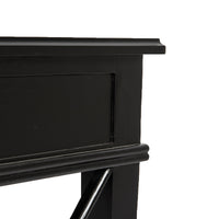 Hamptons Coastal Cross Bedside Table with Pull Out Shelf