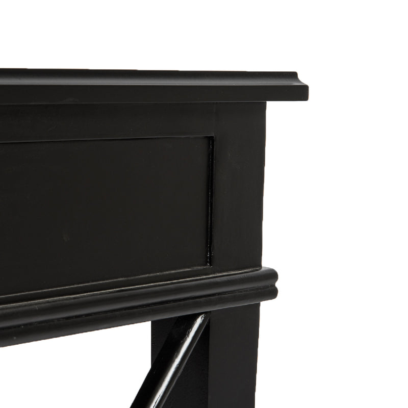 Hamptons Coastal Cross Bedside Table with Pull Out Shelf