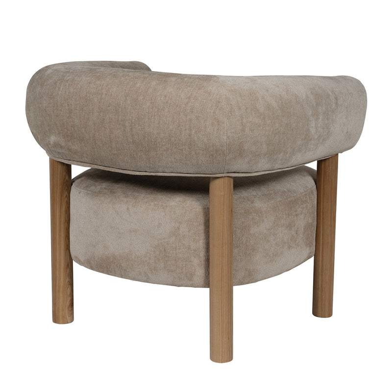 Scandi-Modern Tub Accent Chair with Latte and Butter Cream Colour