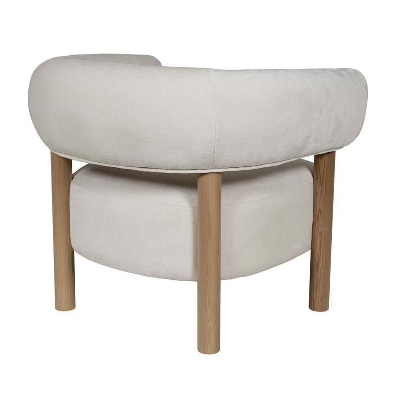 Scandi-Modern Tub Accent Chair with Latte and Butter Cream Colour