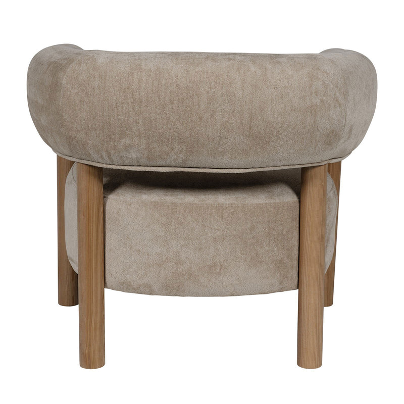 Scandi-Modern Tub Accent Chair with Latte and Butter Cream Colour