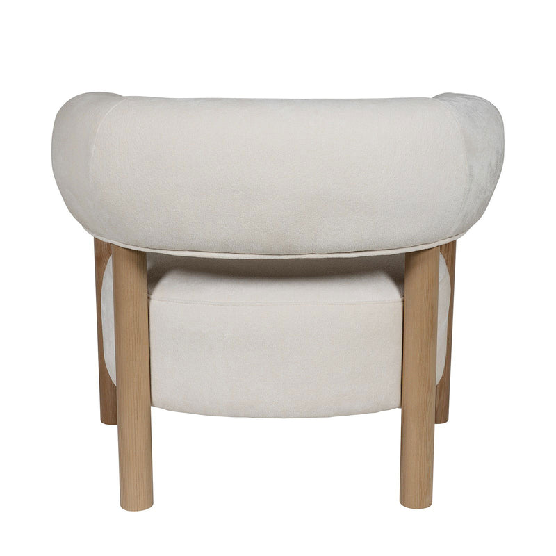 Scandi-Modern Tub Accent Chair with Latte and Butter Cream Colour
