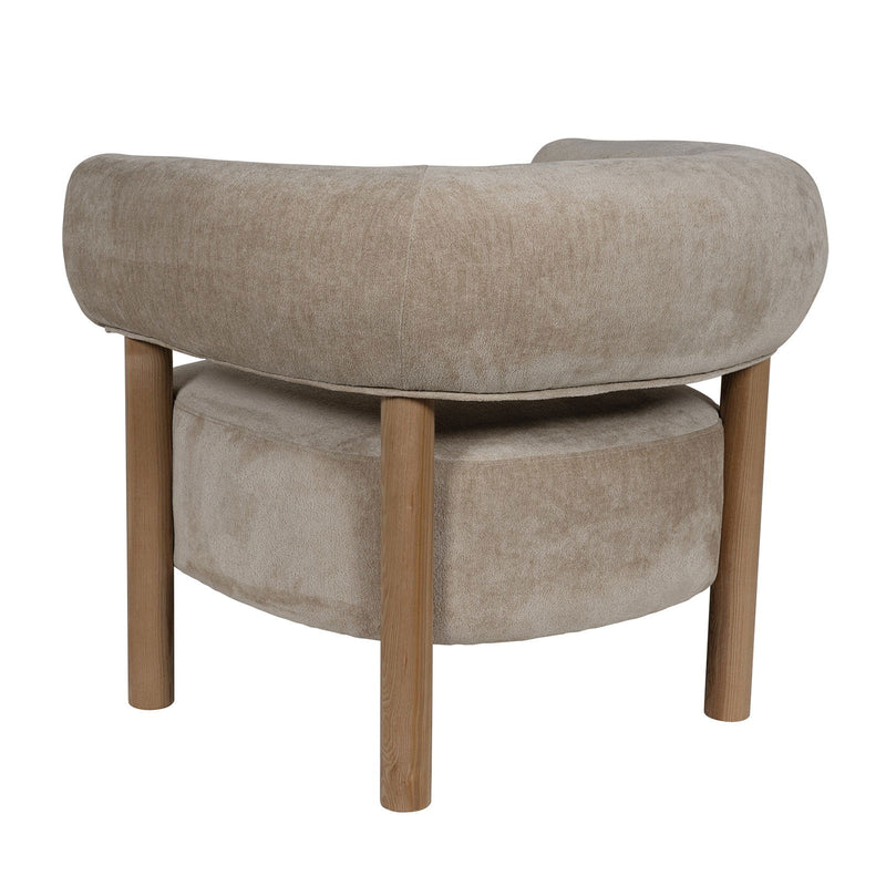 Scandi-Modern Tub Accent Chair with Latte and Butter Cream Colour