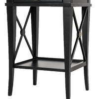 Hamptons Coastal Cross Bedside Table with Pull Out Shelf