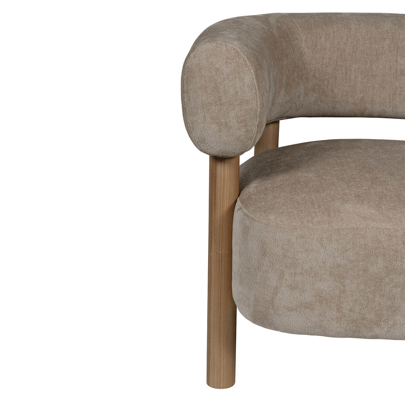 Scandi-Modern Tub Accent Chair with Latte and Butter Cream Colour