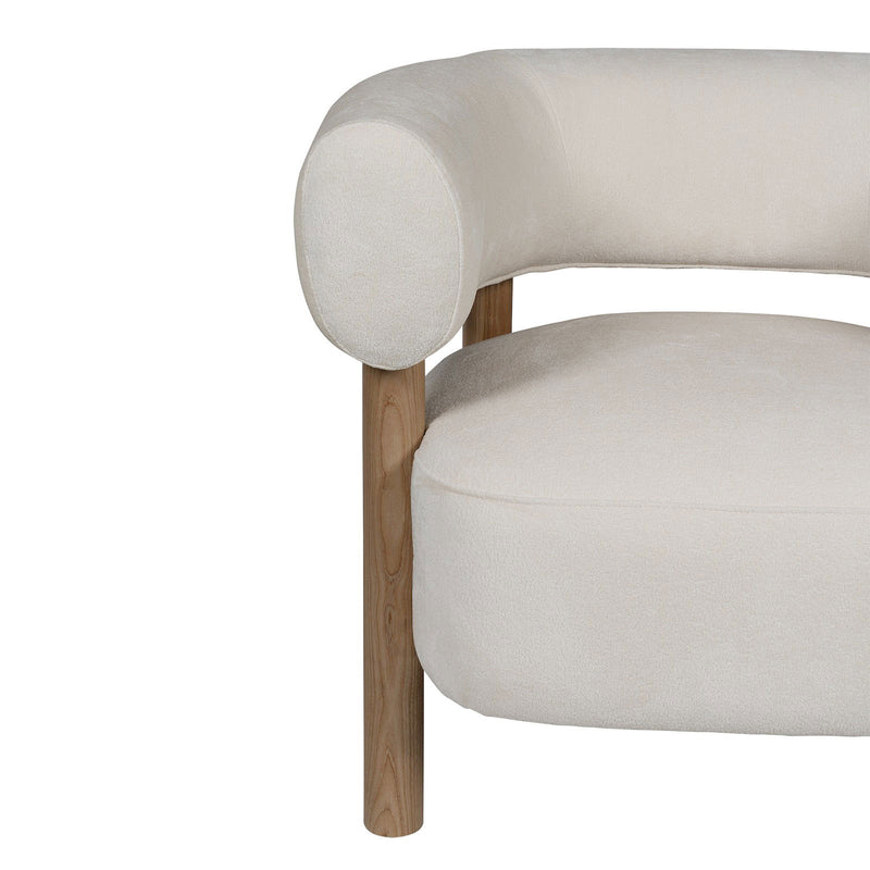 Scandi-Modern Tub Accent Chair with Latte and Butter Cream Colour