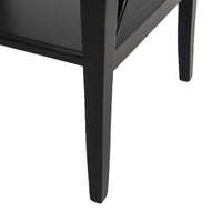 Hamptons Coastal Cross Bedside Table with Pull Out Shelf