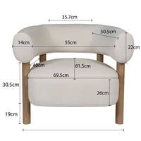 Scandi-Modern Tub Accent Chair with Latte and Butter Cream Colour