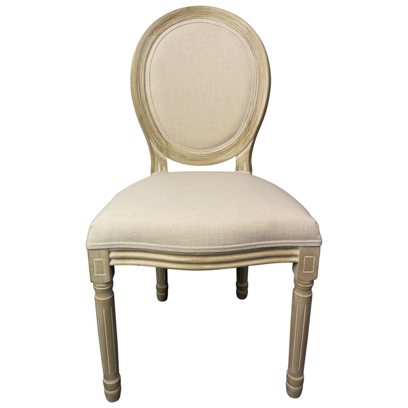 French Provincial Louis Set of 2 Upholstered Dining Chairs