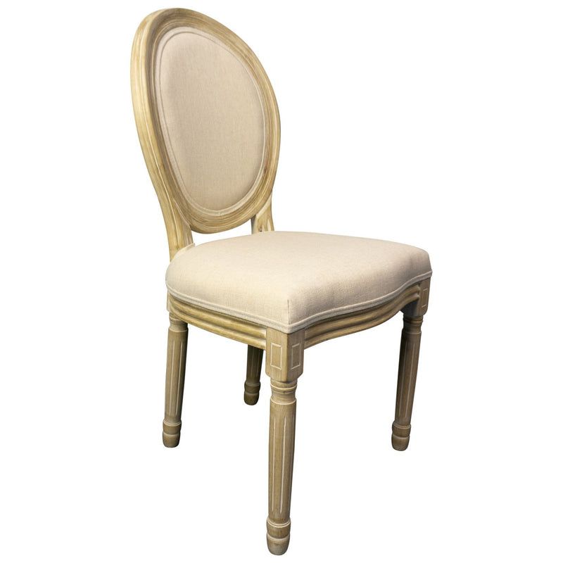 French Provincial Louis Set of 2 Upholstered Dining Chairs