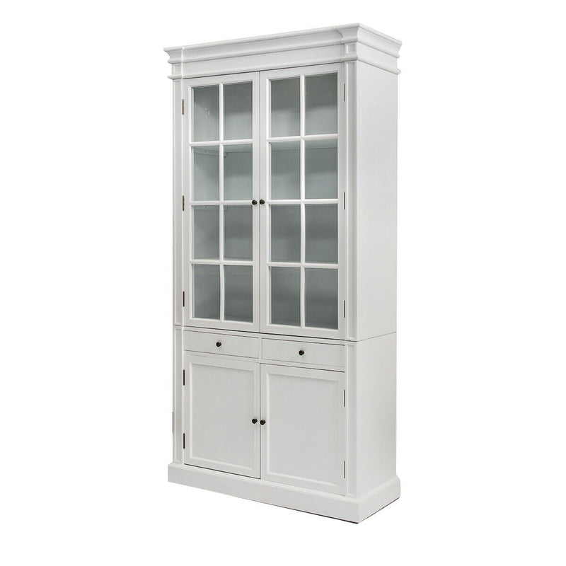 Hamptons Coastal 2 Glass Door Display Cabinet Bookcase