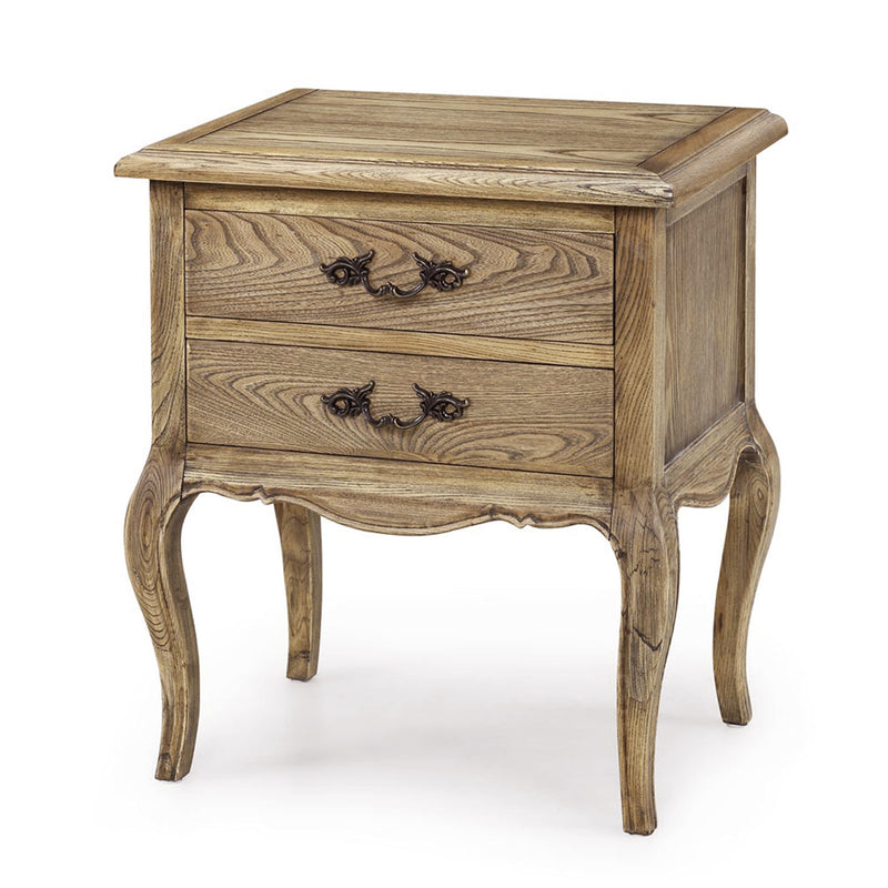 French Provincial Provence 2 Drawer Bedside Lamp Table