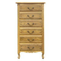 French Provincial Louis 6 Drawer Tallboy Cabinet