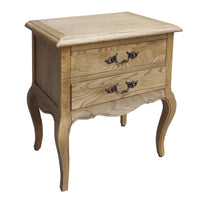 French Provincial Provence 2 Drawer Bedside Lamp Table