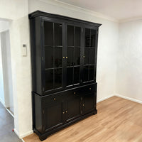 Hamptons Coastal Buffet and Hutch Glass Display Cabinet Bookcase