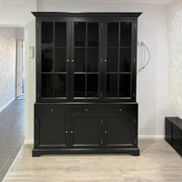 Hamptons Coastal Buffet and Hutch Glass Display Cabinet Bookcase