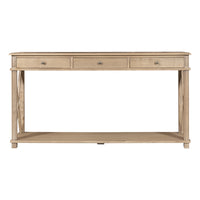 Hamptons Halifax Side Cross 3 Drawer Console Hall Table