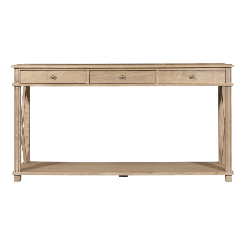 Hamptons Halifax Side Cross 3 Drawer Console Hall Table