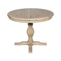 Hamptons Extendable/French Provincial Pedestal Round 100-150cm Extendable Dining Table NATURAL ASH