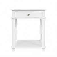 Hamptons Coastal Cross 1 Drawer Bedside Table