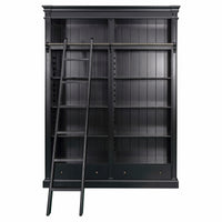 Hamptons Halifax Open Library Bookcase with Ladder 170cm