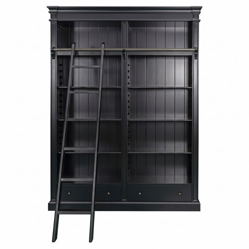 Hamptons Halifax Open Library Bookcase with Ladder 170cm
