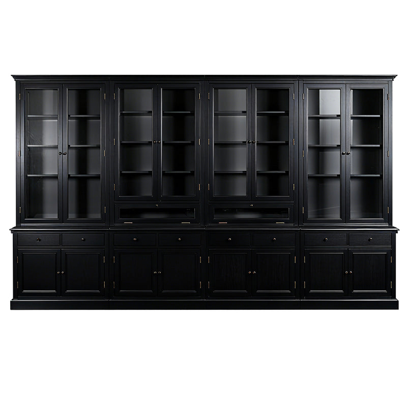 Hamptons Halifax Glass Door Hutch Modular Display Buffet Cabinet Bookcase Cupboard