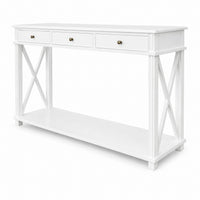 Hamptons Halifax Side Cross 3 Drawer Console Hall Table