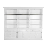 Hamptons Halifax 3 Bay Buffet and Hutch Bookcase with Ladder