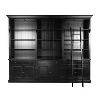 Hamptons Halifax 3 Bay Buffet and Hutch Bookcase with Ladder