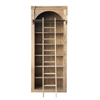 Hamptons Heritage Open Library Arched Extendable Bookshelf/Bookcase with Ladder 100cm - 300cm Wide