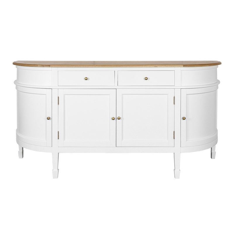Hamptons Coastal Curve Ash Top Sideboard Buffet & Two Drawers Console Cabinet